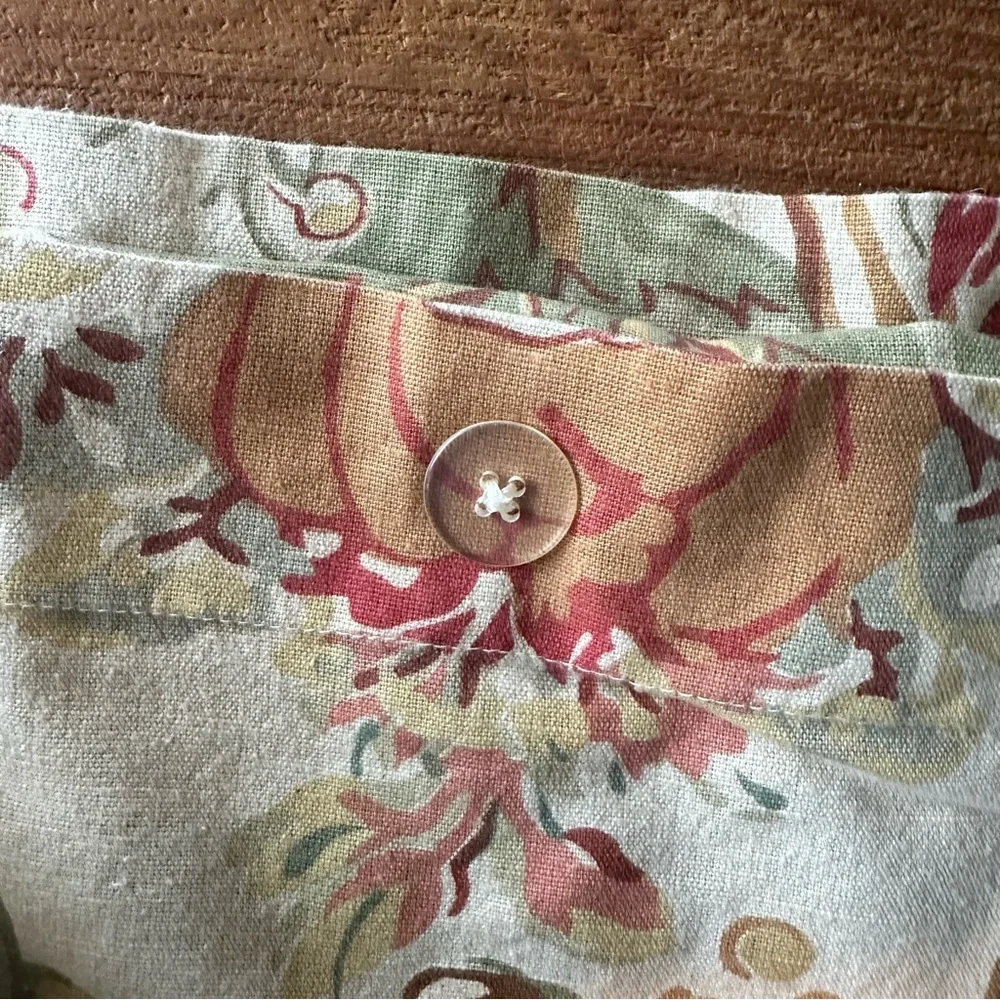 Pottery Barn Graciela Palampore Cotton Linen Floral Duvet Cover F/Q Cottagecore